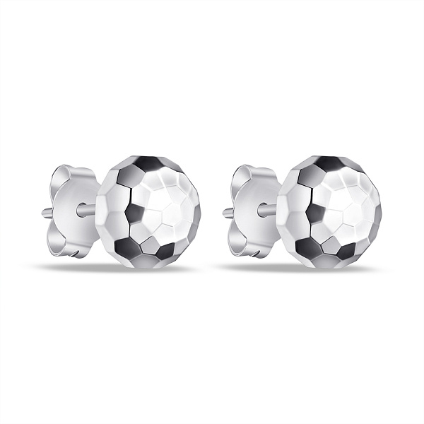 Серебряные сережки-пусеты без камней (арт. 7518/7018) – изображение 1