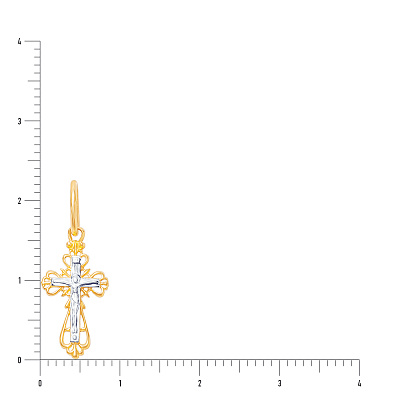 Золотой нательный крестик с распятием (арт. 501407ж)
