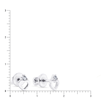 Срібні сережки пусети з фіанітами (арт. 7518/2941)