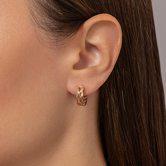 Двусторонние серьги из красного золота (арт. 111298)