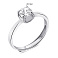 Серебряное безразмерное кольцо с фианитом (арт. 7501/6245) – изображение 2
