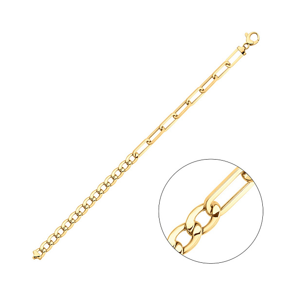 Браслет Francelli из желтого золота с комбинированием двух цепей (арт. 325523ж) – изображение 1