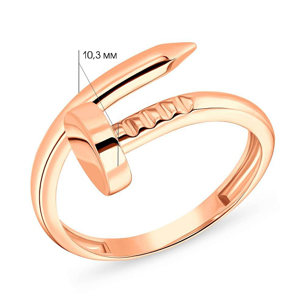 Каблучка з червоного золота "Цвях" (арт. 155321) – зображення 2