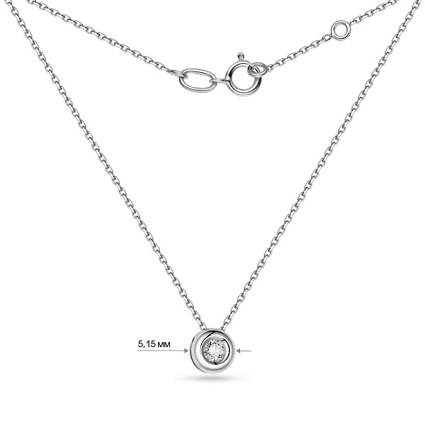 Кольє з білого золота з діамантом (арт. Ц011225005б) – зображення 3