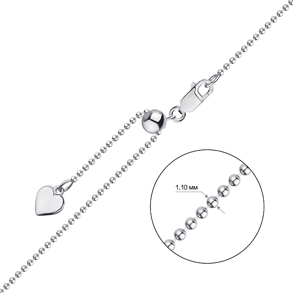Срібний ланцюжок з регульованою довжиною плетіння Гольф (арт. 0300703з) – зображення 2