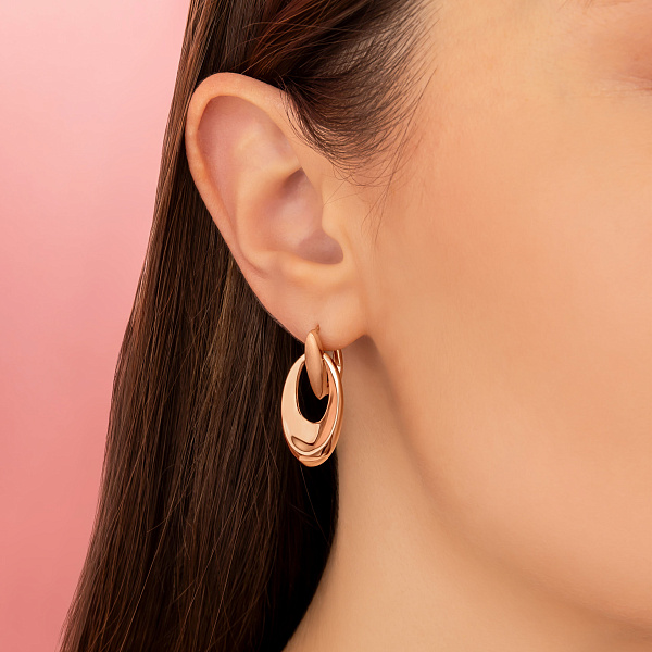 Серьги из красного золота без камней  (арт. 1091776м) – изображение 2