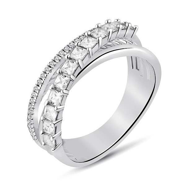 Широкое серебряное кольцо с фианитами (арт. 7501/8247) – изображение 1