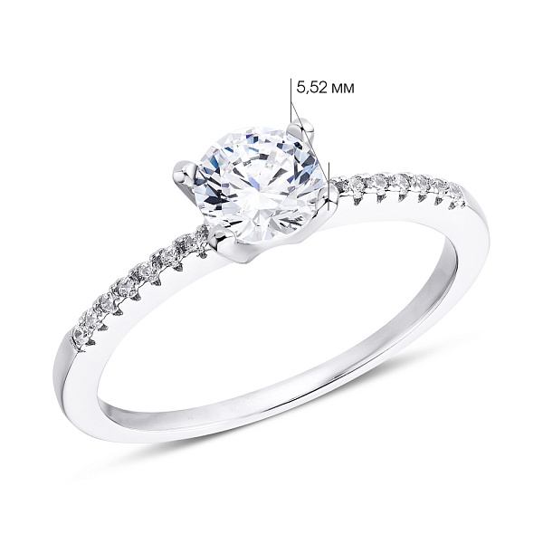 Срібна каблучка з фіанітами (арт. 7501/3826) – зображення 2