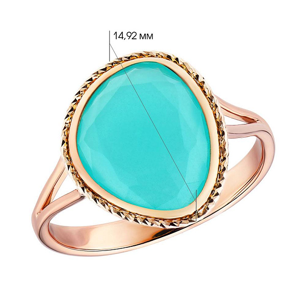 Золота каблучка з кварцом (арт. 154967Пкгм) – зображення 7