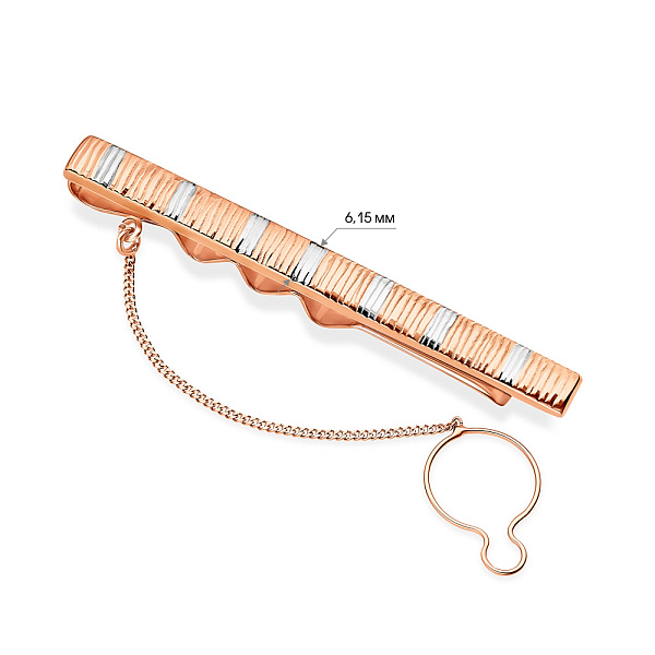 Золотой зажим для галстука с родированием (арт. 200101р) – изображение 2