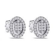 Фото Серьги-трансформеры из серебра с фианитами (арт. 7518/6266)