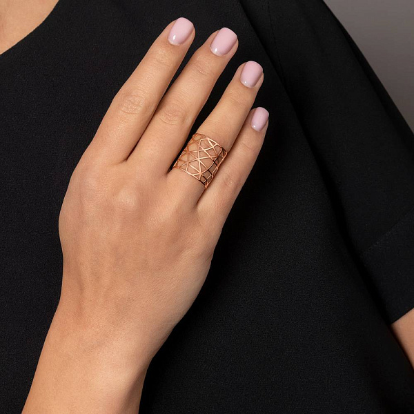 Широкое кольцо из красного золота (арт. 140034) – изображение 2