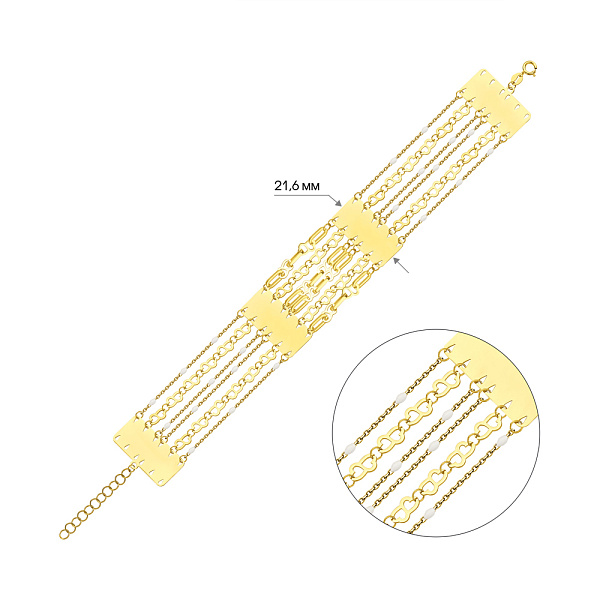 Браслет Francelli из желтого золота с эмалью (арт. 3261047жеб) – изображение 5