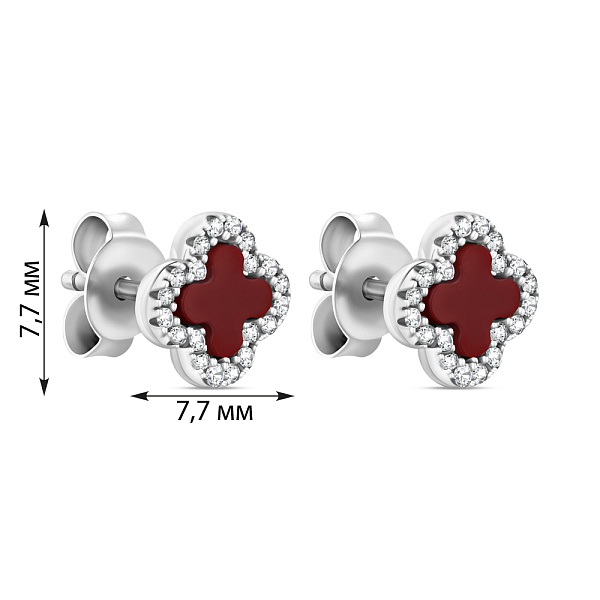 Серьги-пусеты из серебра Клевер (арт. 7518/5108/7ок) – изображение 2