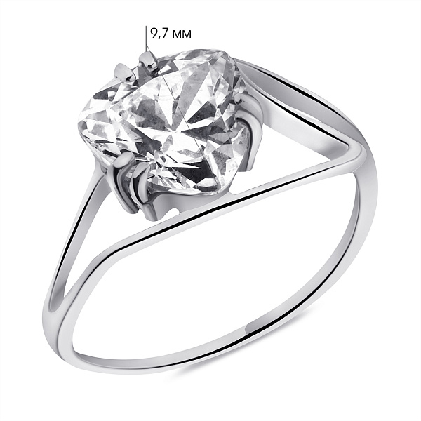 Серебряное кольцо с фианитом (арт. 7501/0779.10) – изображение 2
