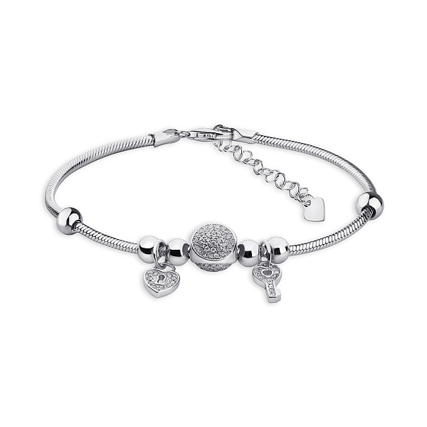 Браслет серебряный с подвеской и фианитами (арт. 7509/4723) – изображение 1