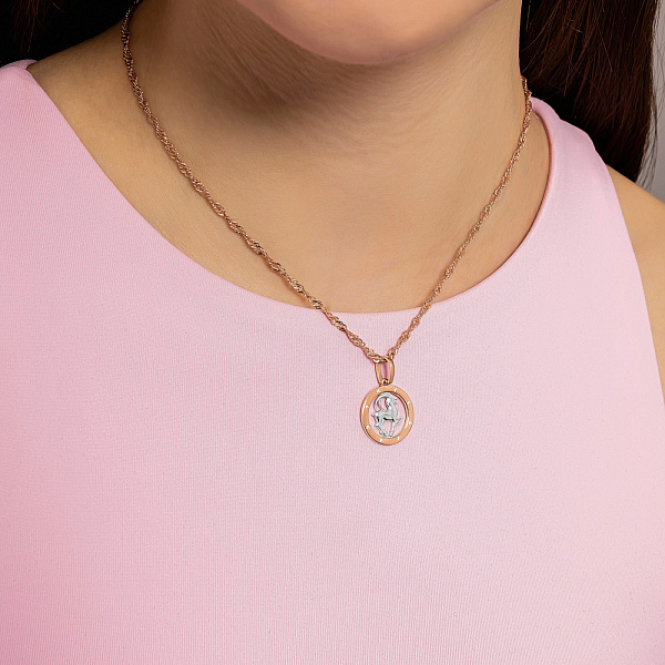 Золотий підвіс "Козоріг" з фіанітами (арт. 440673) – зображення 2