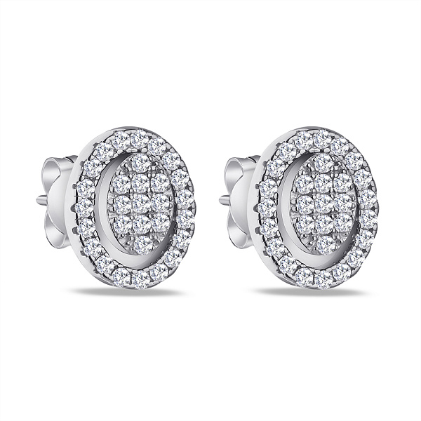 Серьги-трансформеры из серебра с фианитами (арт. 7518/6266) – изображение 1