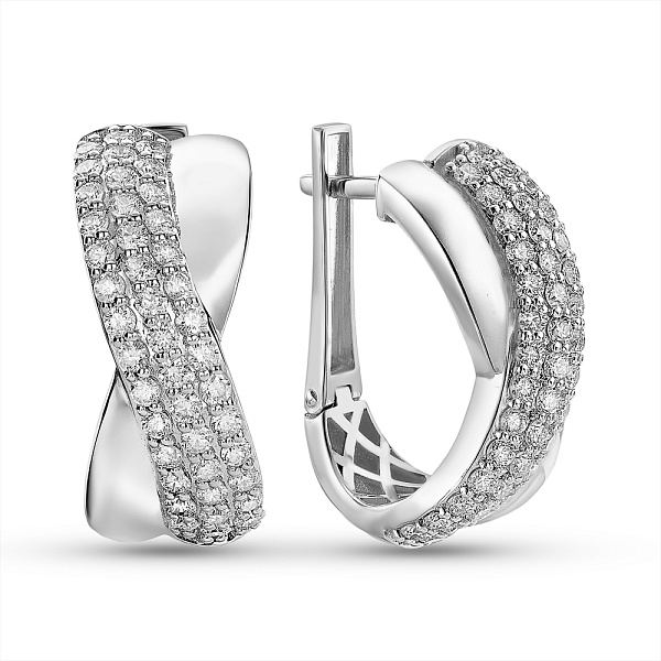 Серьги из белого золота с бриллиантами (арт. С011306100б) – изображение 1