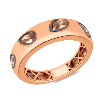 Фото Кольцо из красного золота с фианитами (арт. 156770кр)