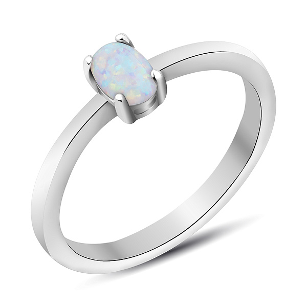 Серебряное кольцо с опалом (арт. 7501/4672/2Поб) – изображение 1