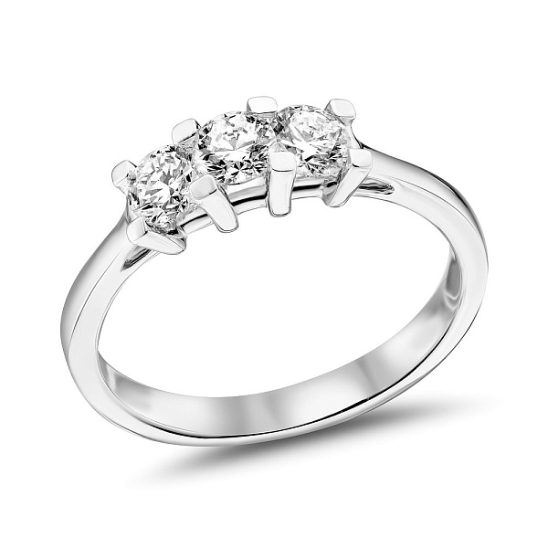 Кольцо из белого золота с бриллиантами (арт. К341519070б) – изображение 1