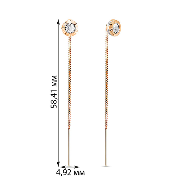 Золоті сережки протяжки (арт. 102053/2) – зображення 2