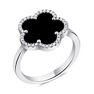 Серебряное кольцо с ониксом  (арт. 7501/6532/15о)