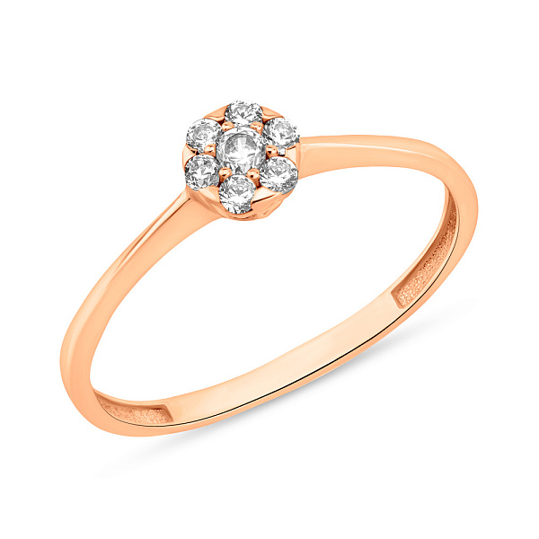 Золота каблучка з фіанітами (арт. 156442) – зображення 1