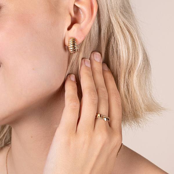 Золота каблучка з сердечками (арт. 155786) – зображення 2