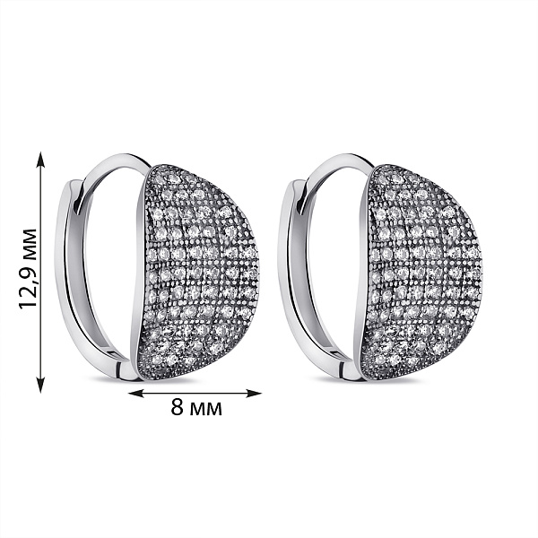 Серьги из серебра с россыпью фианитов (арт. 7502/9265) – изображение 2