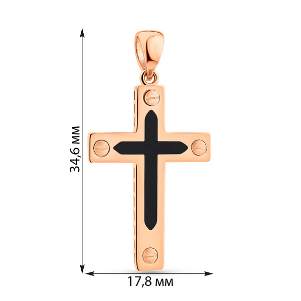 Крестик из красного золота с эмалью (арт. 424950еч) – изображение 4