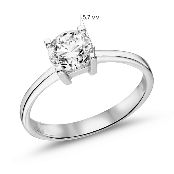 Кольцо из белого золота с бриллиантом (арт. 1192221202) – изображение 5