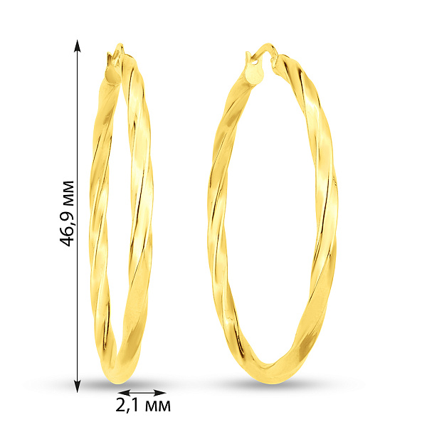 Сережки-кільця з жовтого золота (арт. 101211/45ж) – зображення 4