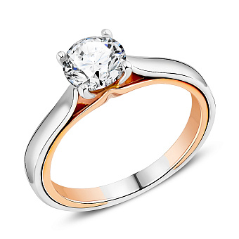 Фото Каблучка з золота з діамантом  1  карат (арт. К01117910046бк)