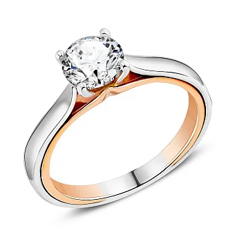 Каблучка з золота з діамантом  1  карат (арт. К01117910046бк)