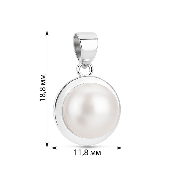 Срібний кулон з перлиною (арт. 7503/1743/2жб) – зображення 2