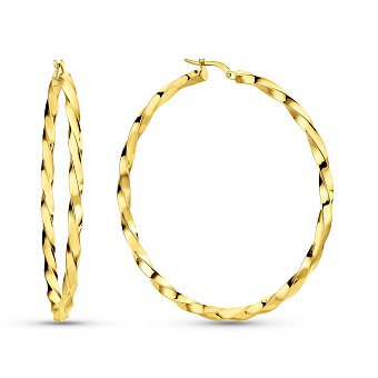 Золотые серьги-кольца без камней (арт. 108452/60ж)