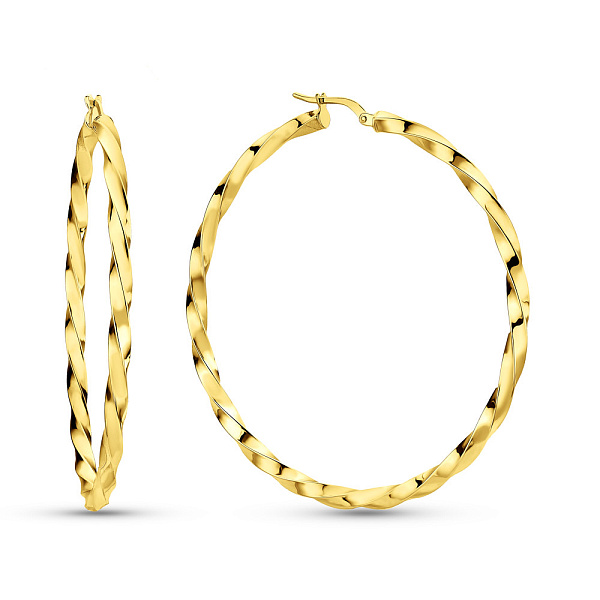 Золотые серьги-кольца без камней (арт. 108452/60ж) – изображение 1