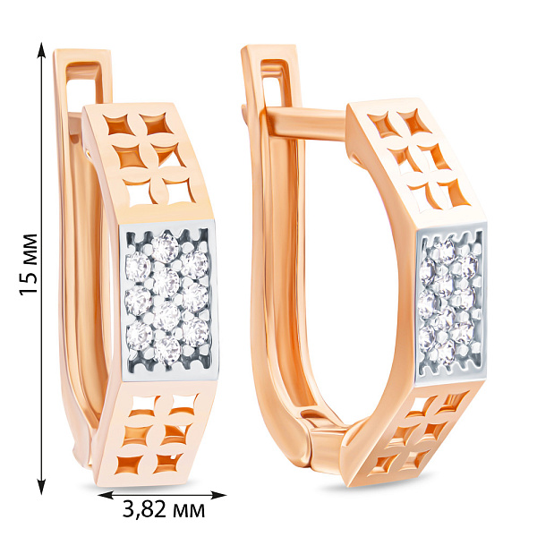 Серьги золотые с фианитами (арт. 106709) – изображение 3