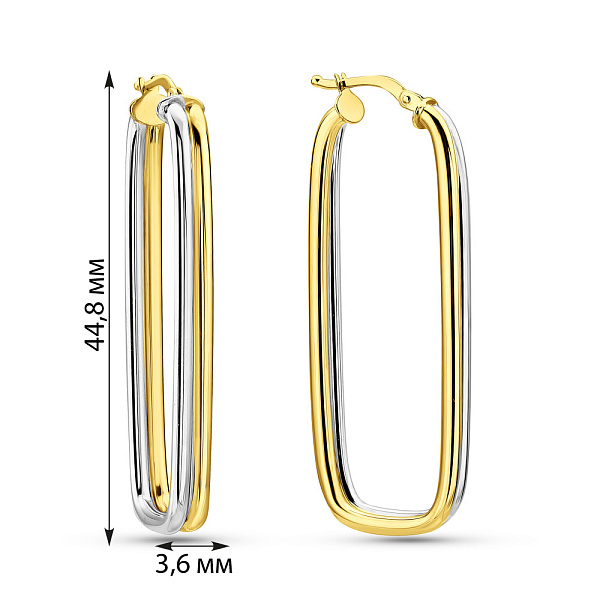 Сережки из желтого и белого золота (арт. 1091631/45жб) – изображение 5