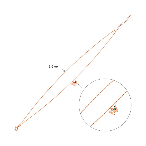 Золотий браслет на ногу з підвісками (арт. 326974брзн) – зображення 2