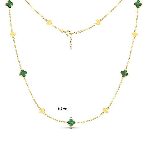 Кольє з жовтого золота з малахітом (арт. 352776/8жмлх) – зображення 2