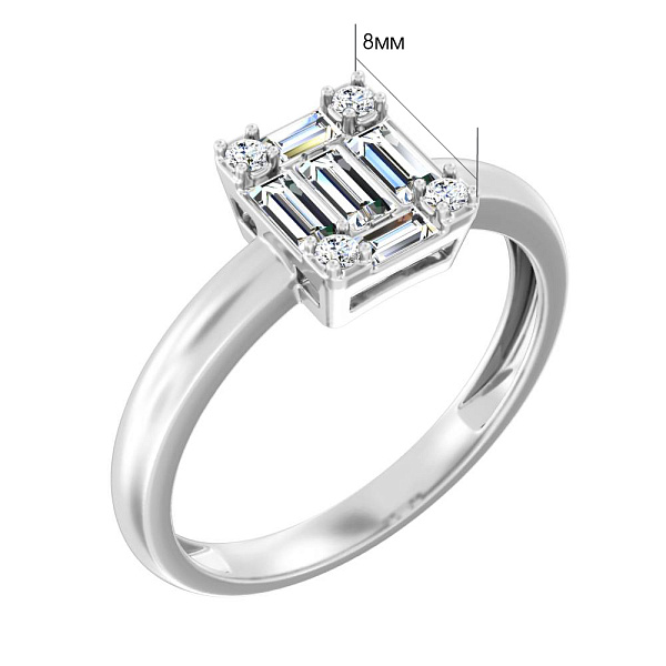 Золота каблучка з діамантами (арт. К011301040б) – зображення 4