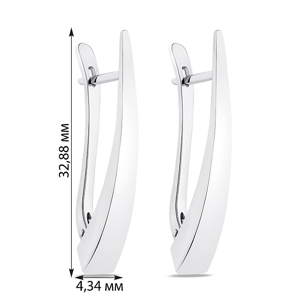 Серьги из серебра без камней (арт. 7502/1-0764.0.2) – изображение 2
