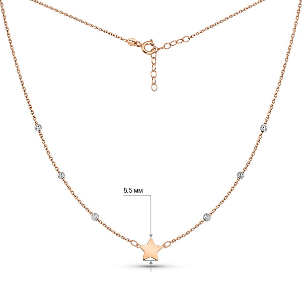 Золотое колье Звезда (арт. 352502кб) – изображение 3