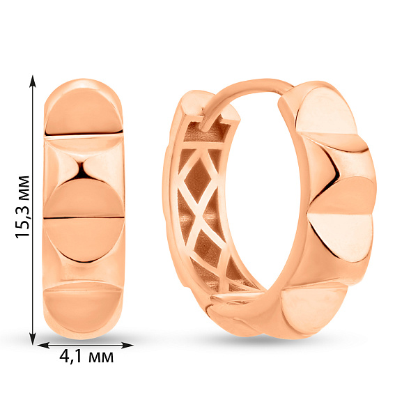 Золотые серьги без камней (арт. 1091523/15) – изображение 2