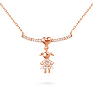 Фото Золоте кольє «Дівчинка» з фіанітами (арт. 351165)