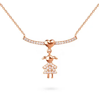 Золоте кольє «Дівчинка» з фіанітами (арт. 351165)