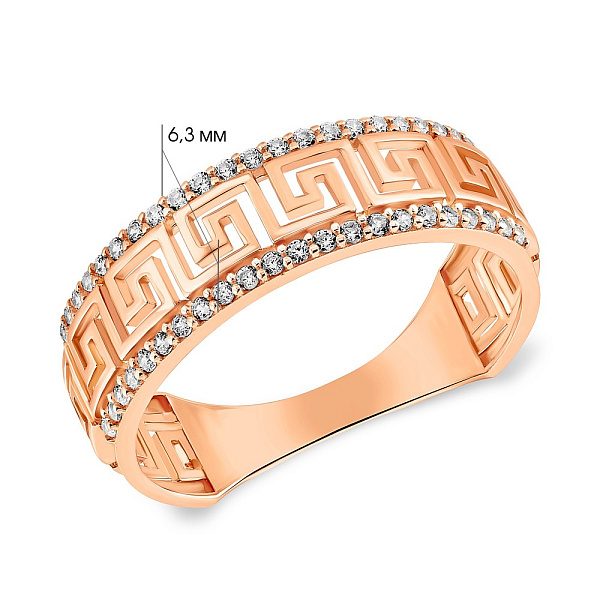 Золотое кольцо Олимпия с дорожкой из фианитов (арт. 155271) – изображение 4